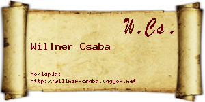 Willner Csaba névjegykártya